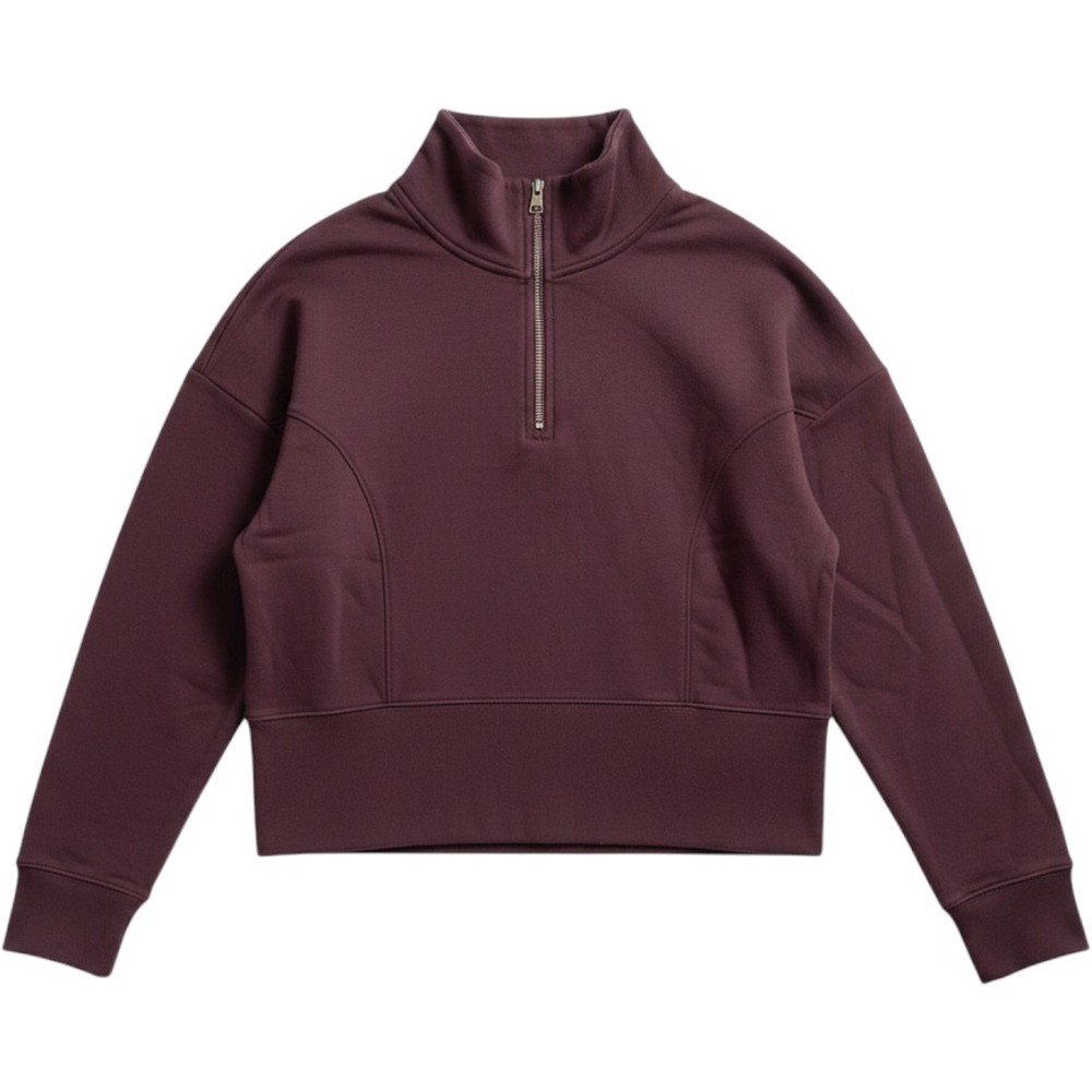 Universal Thread Womens Brown Quarter Zip Cropped Sweatshirt Large